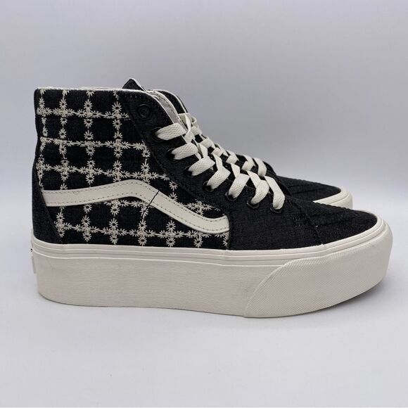 Vans Women's Sk8-Hi Tapered Embroidered Stackform 'Denim Mix' Shoes  | Size: 8.5 - Picture 1 of 14